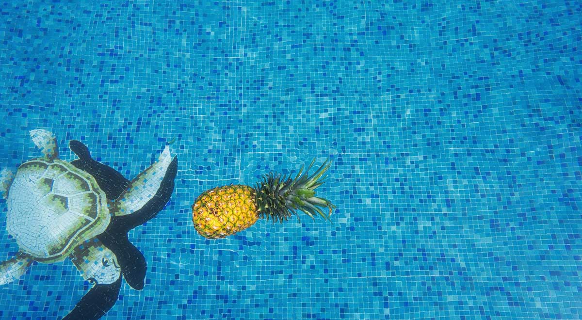 ananas w basenie 